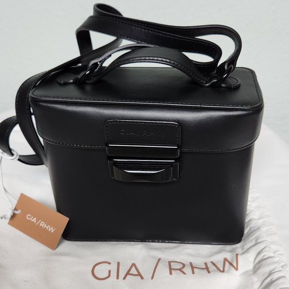 Gia Borghini RHW Small Camera Bag Calfskin Black New - Picture 2 of 10